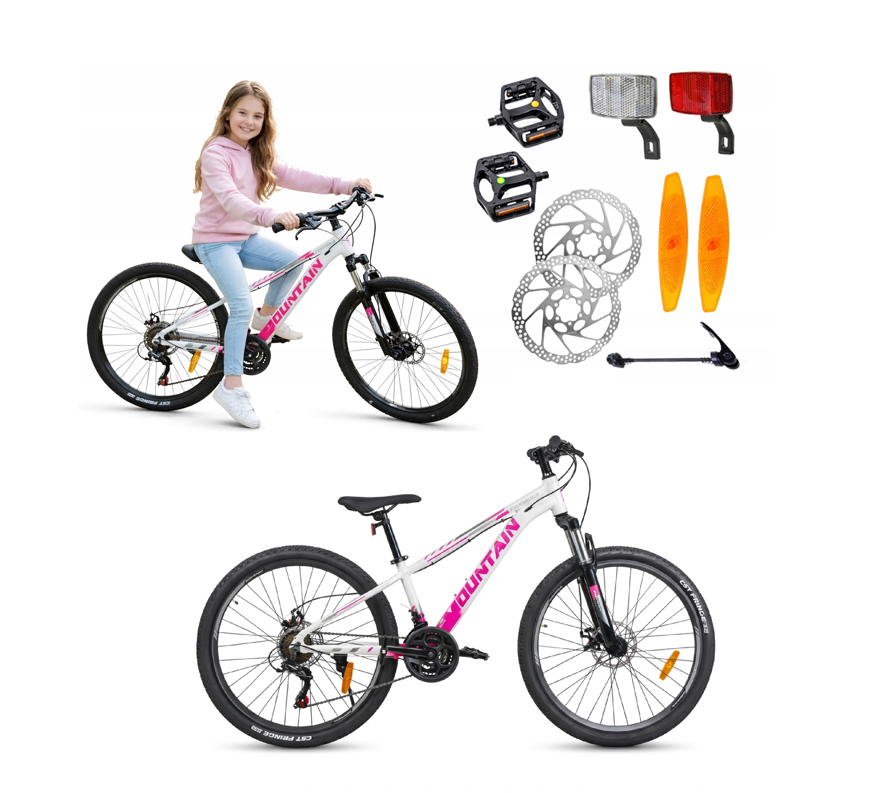 ROWER GÓRSKI MTB 26 ST 2xT AMORTYZACJA NA KOMUNIĘ DLA DZIEWCZYNKI 130-155cm