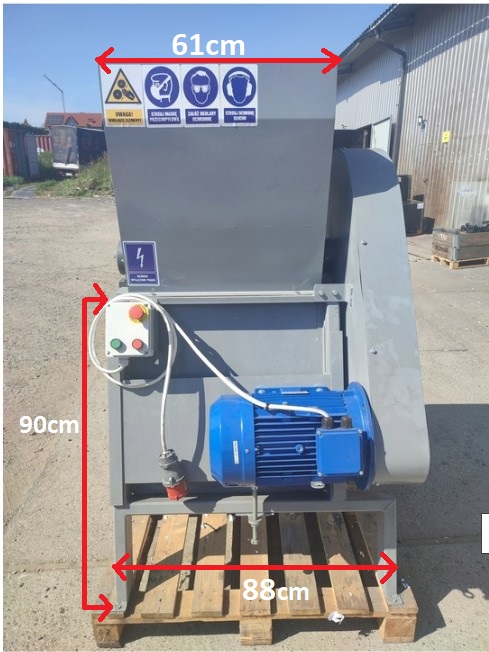 ROZDRABNIACZ KRUSZARKA MASZYNA MŁYN NISZCZARKA STRZĘPIARKA DO ROZDRABNIANIA TKANIN / TEKSTYLIÓW / MATERIAŁÓW / FOLII / UBRAŃ