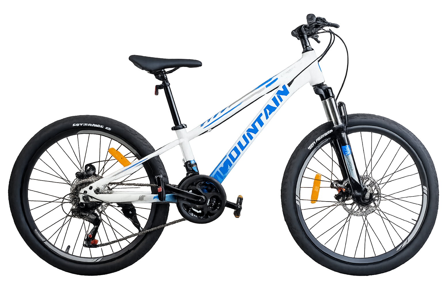ROWER GÓRSKI MOUNTAIN MTB 24 CALI STALOWY BIAŁO NIEBIESKI