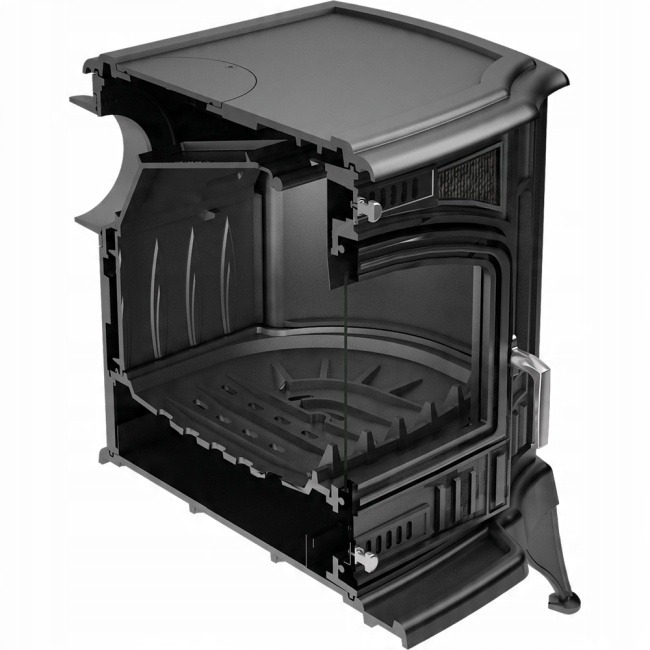 KOMINEK PIEC ŻELIWNY K9 +KOLANKO ROZETA RURA 1M RURA 0,5M FI 150 MM ZESTAW