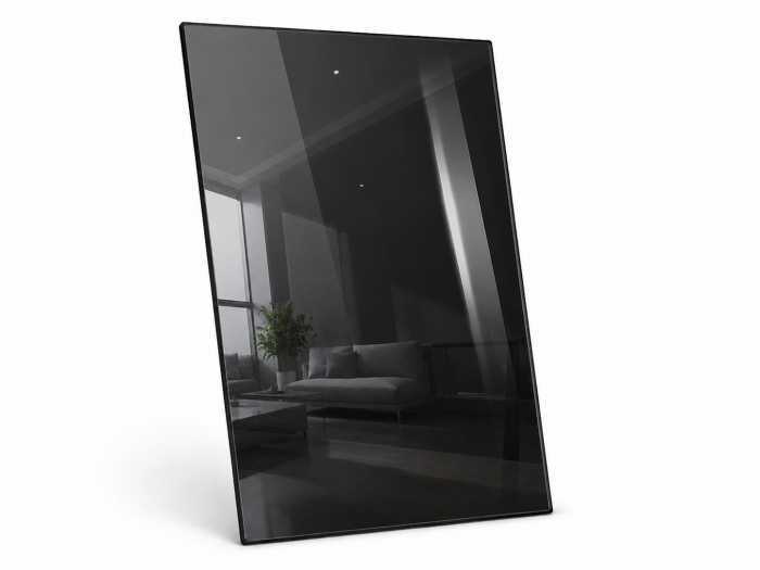 SZYBA HARTOWANA SZKŁO POD KOMINEK PODSTAWA POD PIEC 5MM CZARNA 80X60