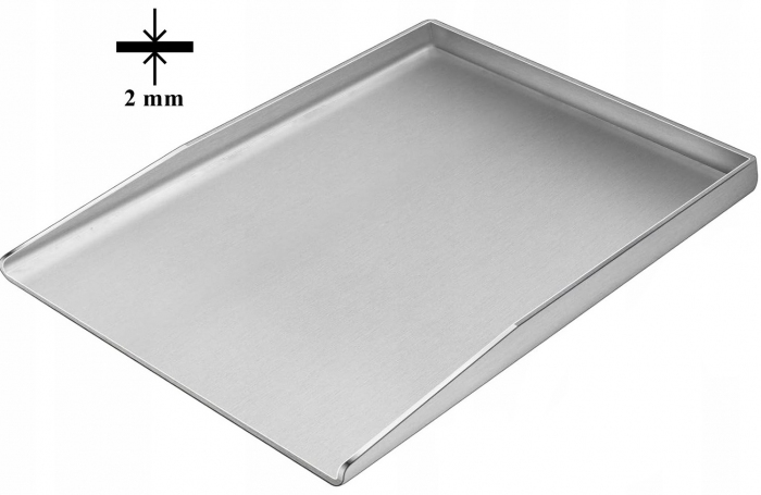 BLACHA PŁYTA TACKA NIERDZEWNA GRILLOWA 40x30 cm OCIEKOWA NA GRILLA INOX GR. 2MM