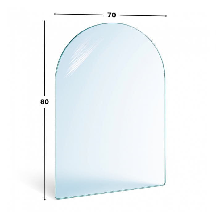 SZYBA OCHRONNA HARTOWANA 80x70 PRZED POD KOMINEK PIEC SZKŁO PÓŁKA PODSTAWA