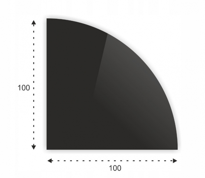 SZYBA OCHRONNA HARTOWANA 100x100 PRZED POD KOMINEK PIEC SZKŁO PÓŁKA PODSTAWA ĆWIARTKA CZARNA