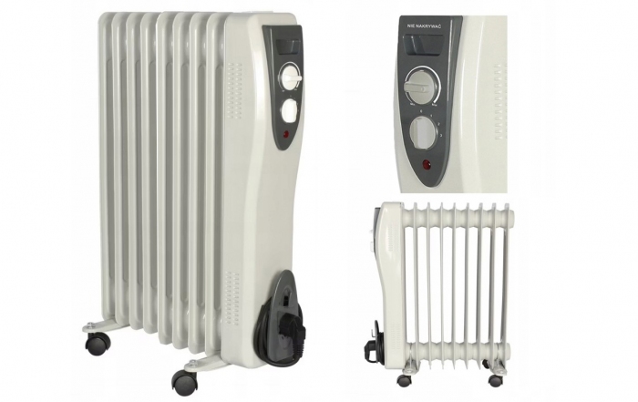 GRZEJNIK ELEKTRYCZNY OLEJOWY 2000W TERMOSTAT 9 ŻEBER OLEJAK DUŻA MOC