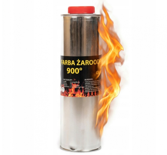 Farba 2L Kominkowa Lakier Żaroodporna Do Kominków Trwała 800c Czarna