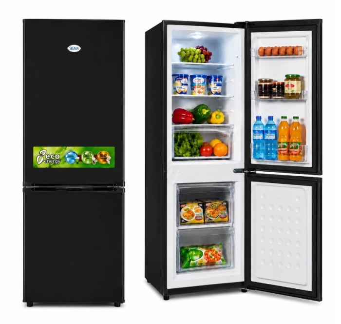 Lodówka Lodówko Zamrażarka Chłodziarka 146cm 162L Czarna 41dB Low Frost