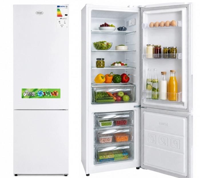 Lodówka Lodówko Zamrażarka Chłodziarka 178cm 263L Biała 41dB Low Frost