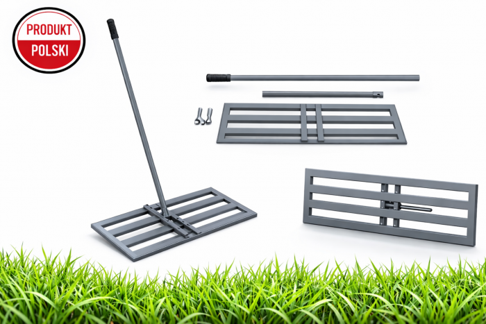 NIWELATOR TERENU RĘCZNY 100X30CM RÓWNIARKA DO TRAWNIKA ROZGNIATARKA GRABIE