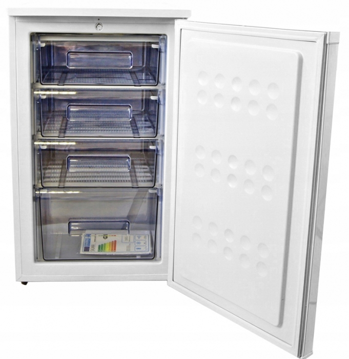 Mała zamrażarka szufladowa 85L 4 Wysuwane Szuflady 41dB 85cm Biała Pojemna