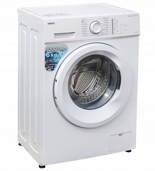 Pralka Automatyczna Wolnostojąca Vivax WFL-100616CS 1000 obrotów 6kg Szybki 15' 42' Drum Clean