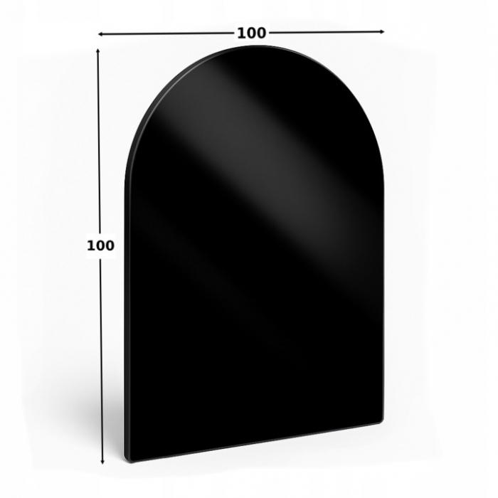 Szyba Hartowana pod kominek Czarna 100x100 Łuk