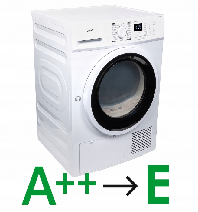 SUSZARKA KONDENSACYJNA Z POMPĄ CIEPŁA CDR-0816SHP 8kg 16 programów A++ - D