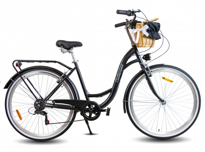 ROWER DAMSKI CZARNY MIEJSKI CATHERINA  28 SHIMANO DAMKA KOSZ + WKŁAD GRATIS