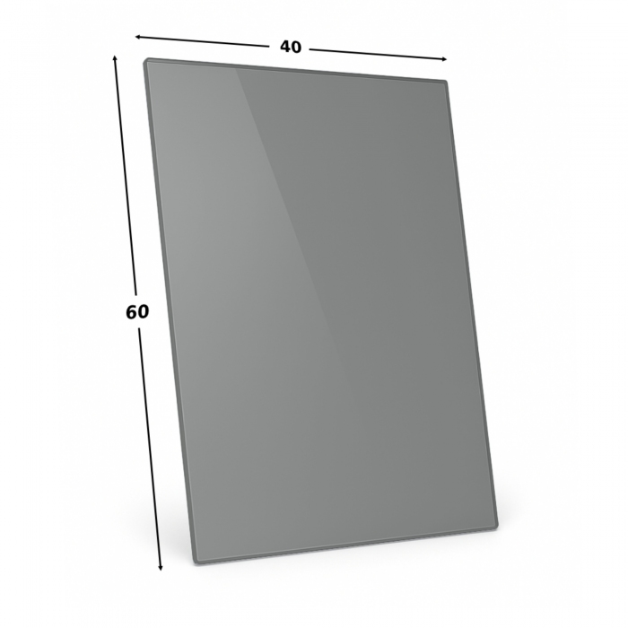 SZYBA OCHRONNA HARTOWANA 60X40 PRZED POD KOMINEK PIEC SZKŁO PÓŁKA PODSTAWA GRAFIT