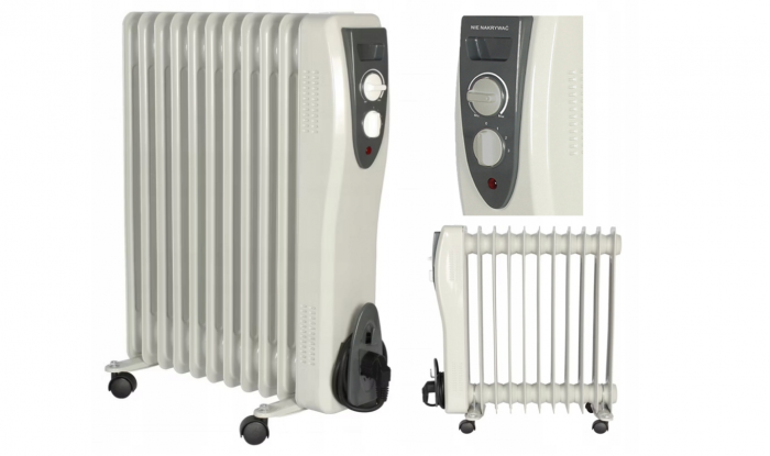 GRZEJNIK ELEKTRYCZNY OLEJOWY 2500W TERMOSTAT 11 ŻEBER OLEJAK DUŻA MOC