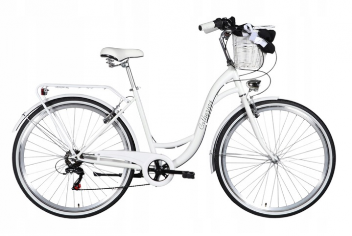 ROWER DAMSKI BIAŁY MIEJSKI CATHERINA  28 SHIMANO  DAMKA KOSZ + WKŁAD GRATIS