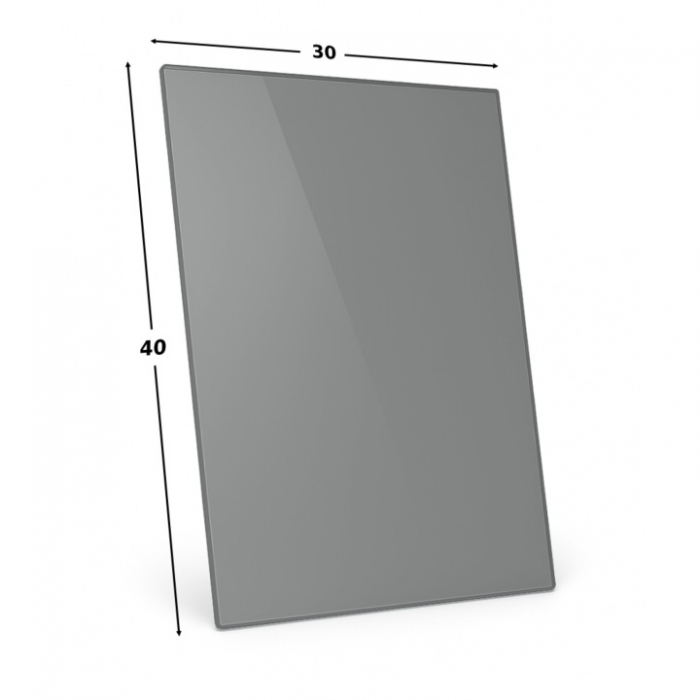 SZYBA OCHRONNA HARTOWANA 40X30 PRZED POD KOMINEK PIEC SZKŁO PÓŁKA PODSTAWA GRAFITOWA